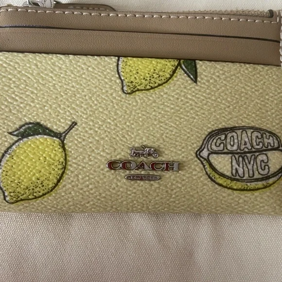 Coach Citrus Print Card Holder with Key Ring - Picture 4 of 4